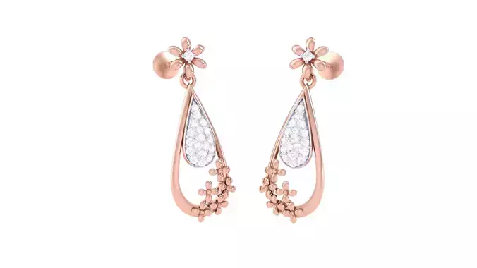 Women Earrings 3dm STL OBJ FBX Renders Details 3D print model