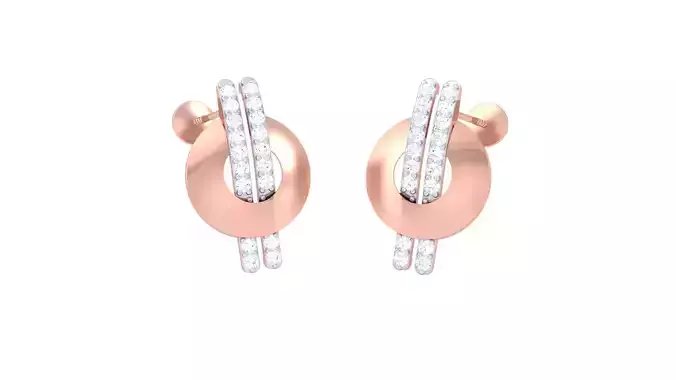 Women Stud Earrings 3dm STL OBJ FBX Renders Details 3D print model
