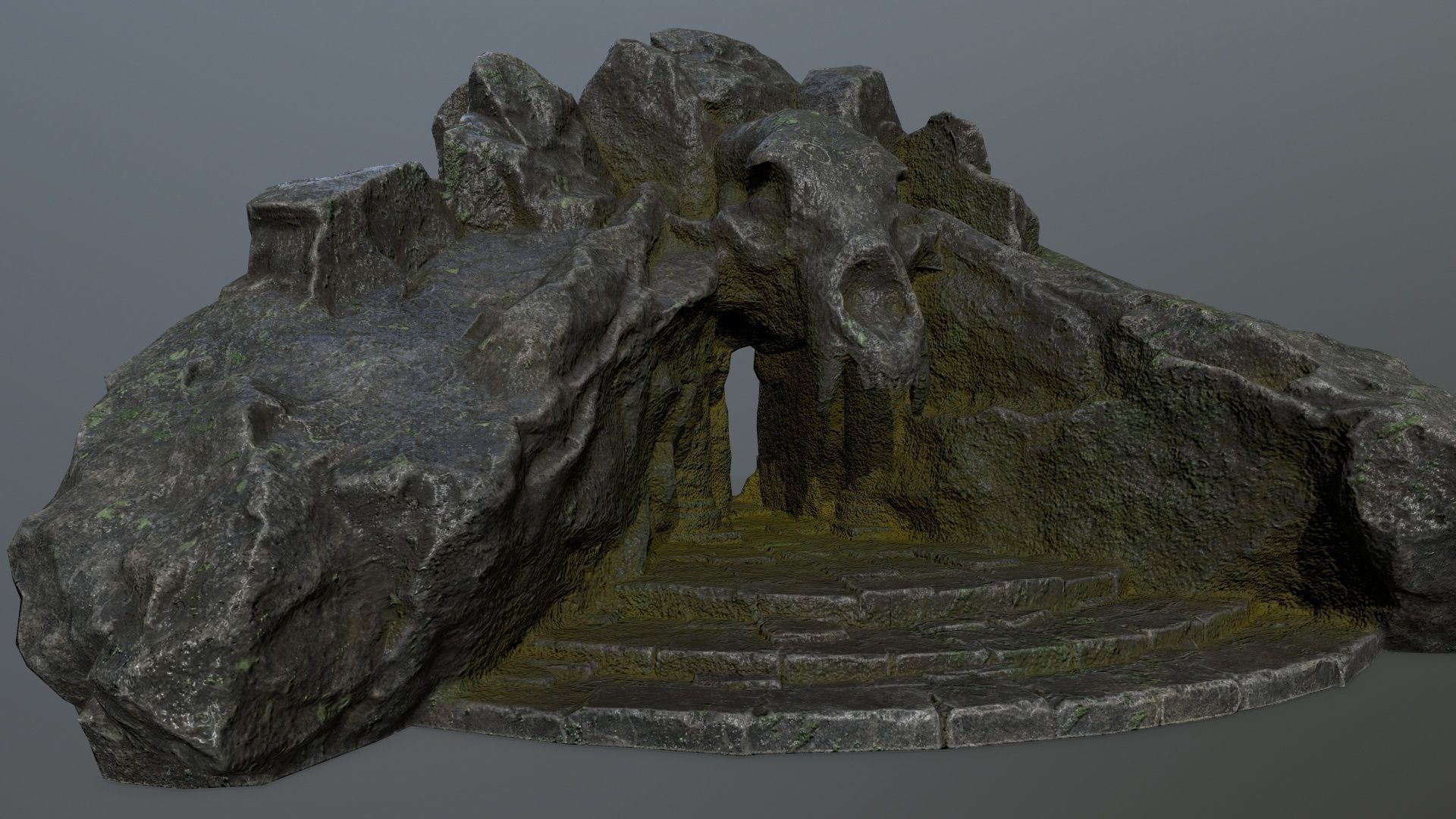 Skull Gate 1 Low-poly 3D model_14