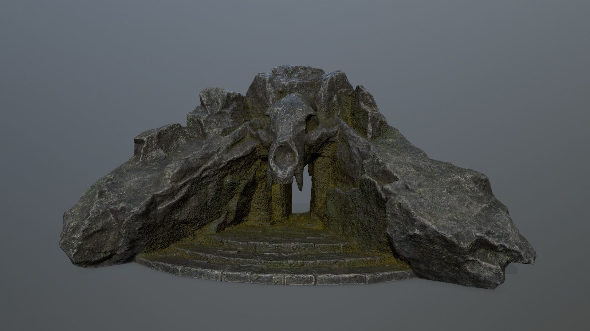 Skull Gate 1 Low-poly 3D model_1