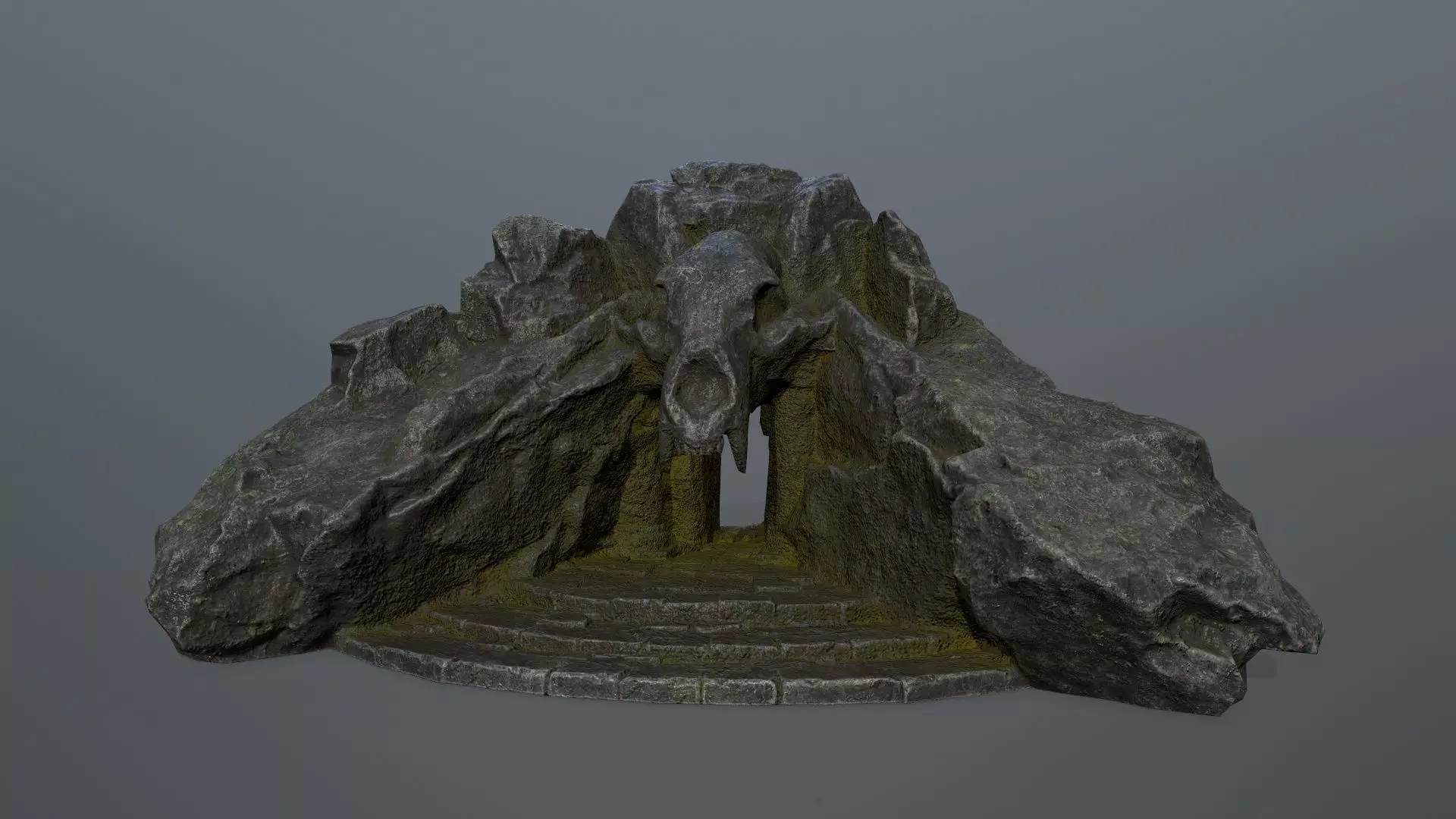 Skull Gate 1 Low-poly 3D model_0