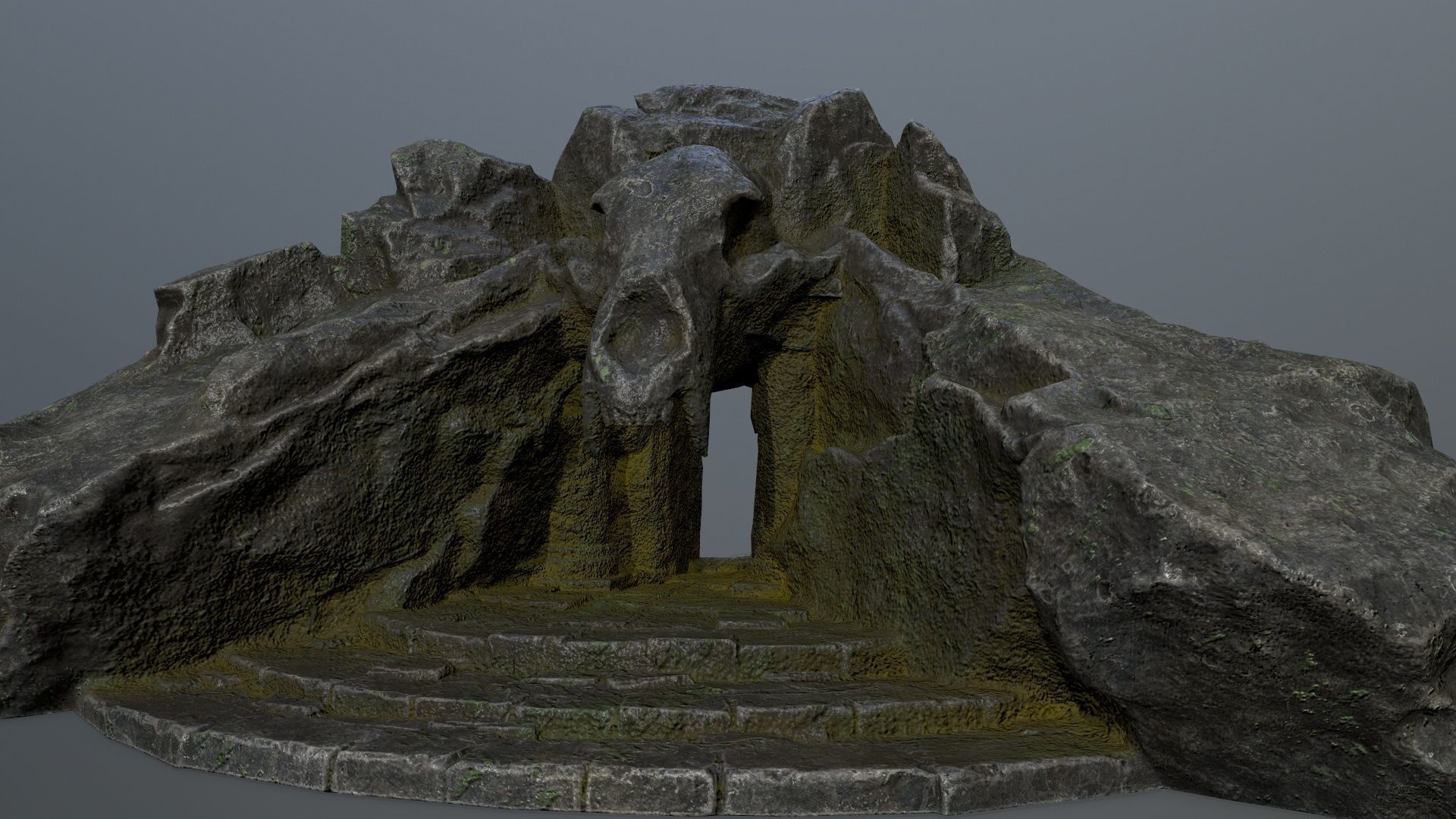 Skull Gate 1 Low-poly 3D model_11