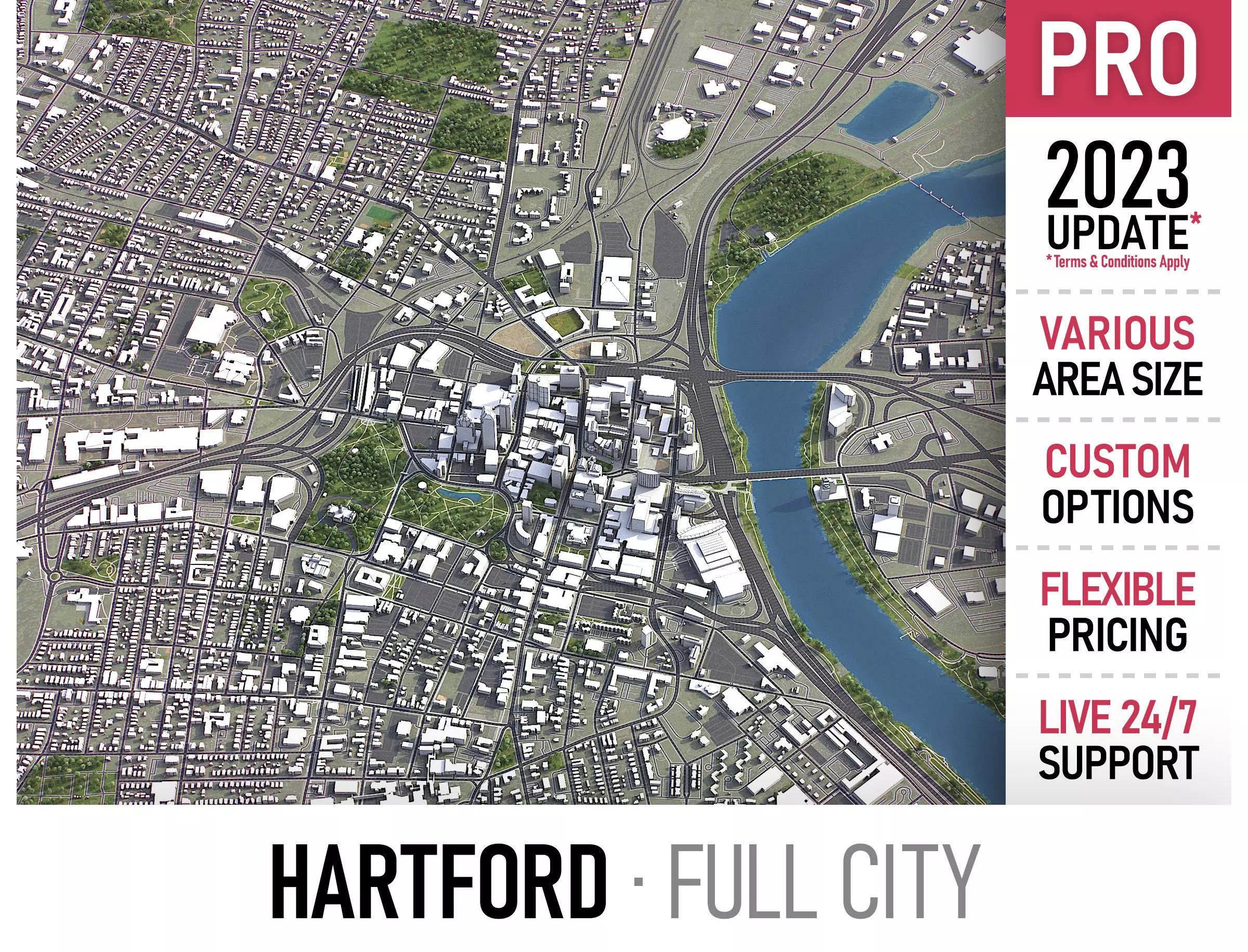 Hartford Low-poly 3D model