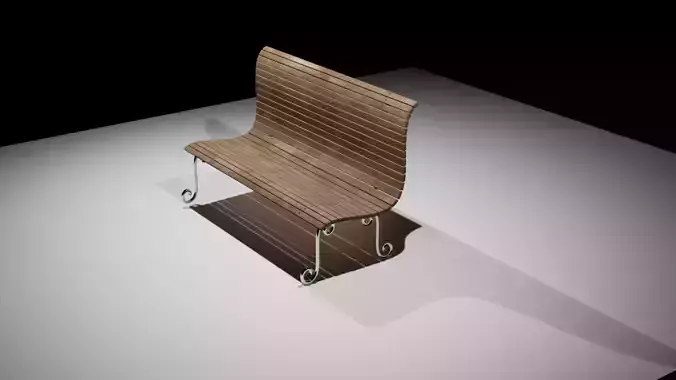 Exterior Wooden Bench 3D model
