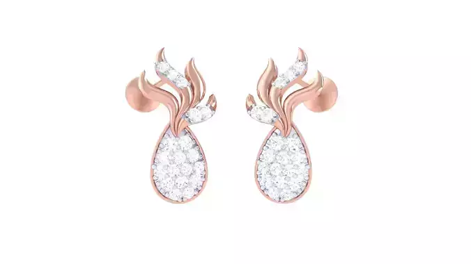 Women Earrings 3dm STL OBJ FBX Renders Details