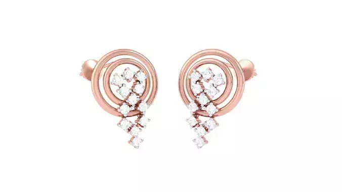 Women Stud Earrings 3dm STL OBJ FBX Renders Details 3D print model