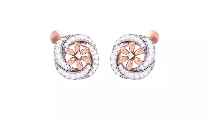 Women Stud Earrings 3dm STL OBJ FBX Renders Details 3D print model