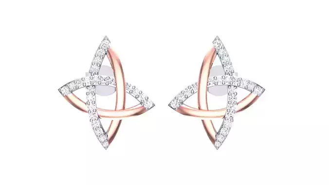 Women Stud Earrings STL OBJ FBX Renders Details 3D print model