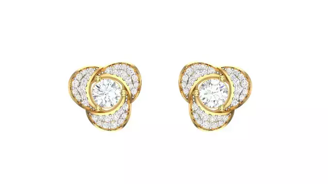 Women Stud Earrings STL OBJ FBX Renders Details