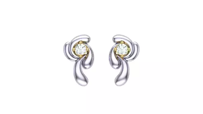 Women Stud Earrings STL OBJ FBX Renders Details