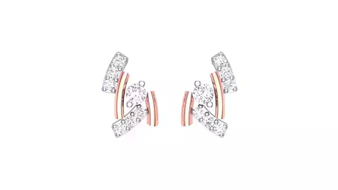 Women Stud Earrings STL OBJ FBX Renders Details