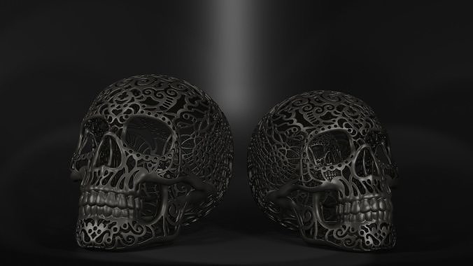 Mexican calavera wire skulls 2 items 3D print model