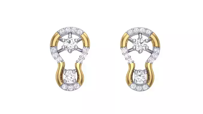 Women Earrings STL OBJ FBX Renders Details