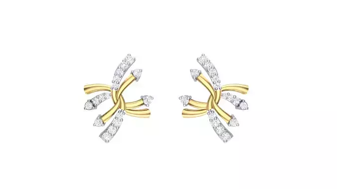 Women Stud Earrings STL OBJ FBX Renders Details
