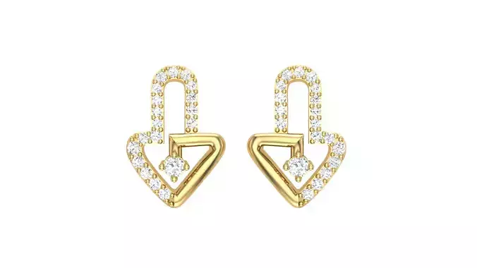 Women Stud Earrings STL OBJ FBX Renders Details