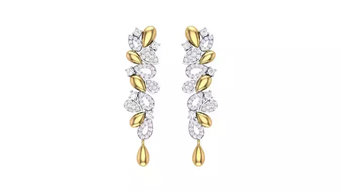 Women Earrings STL OBJ FBX Renders Details