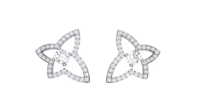 Women Stud Earrings STL OBJ FBX Renders Details 3D print model
