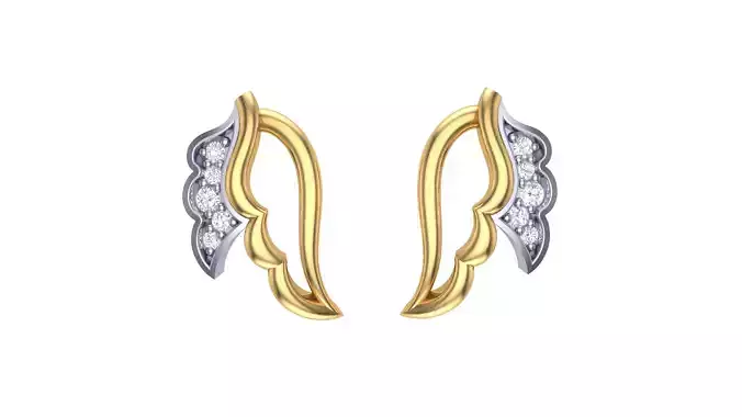 Women Stud Earrings STL OBJ FBX Renders Details