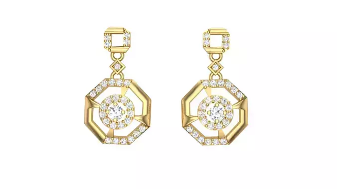 Women Earrings STL OBJ FBX Renders Details