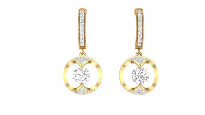 Women Earrings STL OBJ FBX Renders Details