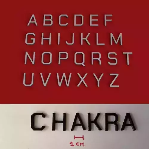 CHAKRA uppercase and lowercase 3D Letters STL FILE