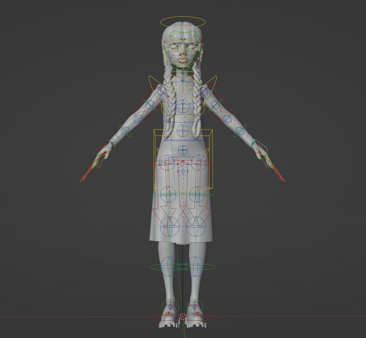 Wednesday Addams LowPoly Pack of Two Rigged 3D Models Low-poly 3D model_31