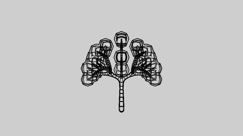 Sci-Fi Fantasy Low-Poly Game-Ready Tree 3 - Green Low-poly 3D model_1