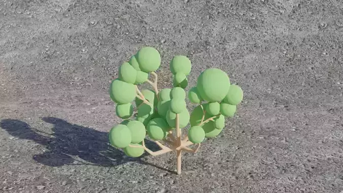 Sci-Fi Fantasy Low-Poly Game-Ready Tree 4 - Light Green 2 Low-poly 3D model