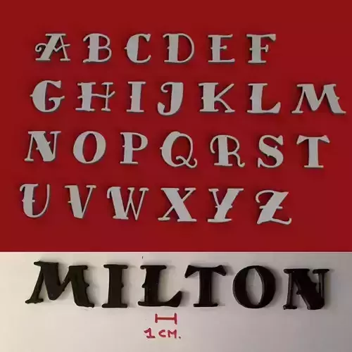 MILTONIAN uppercase and lowercase 3D Letters STL FILE