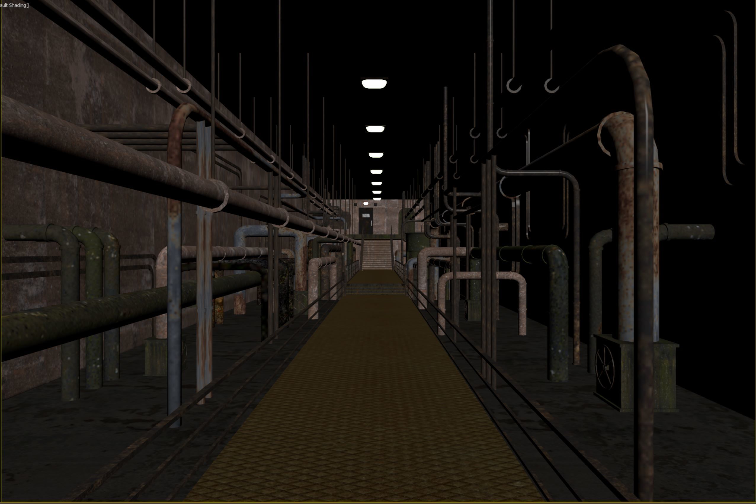 lowpoly rusty plumbing basement with pipes Low-poly 3D model_10