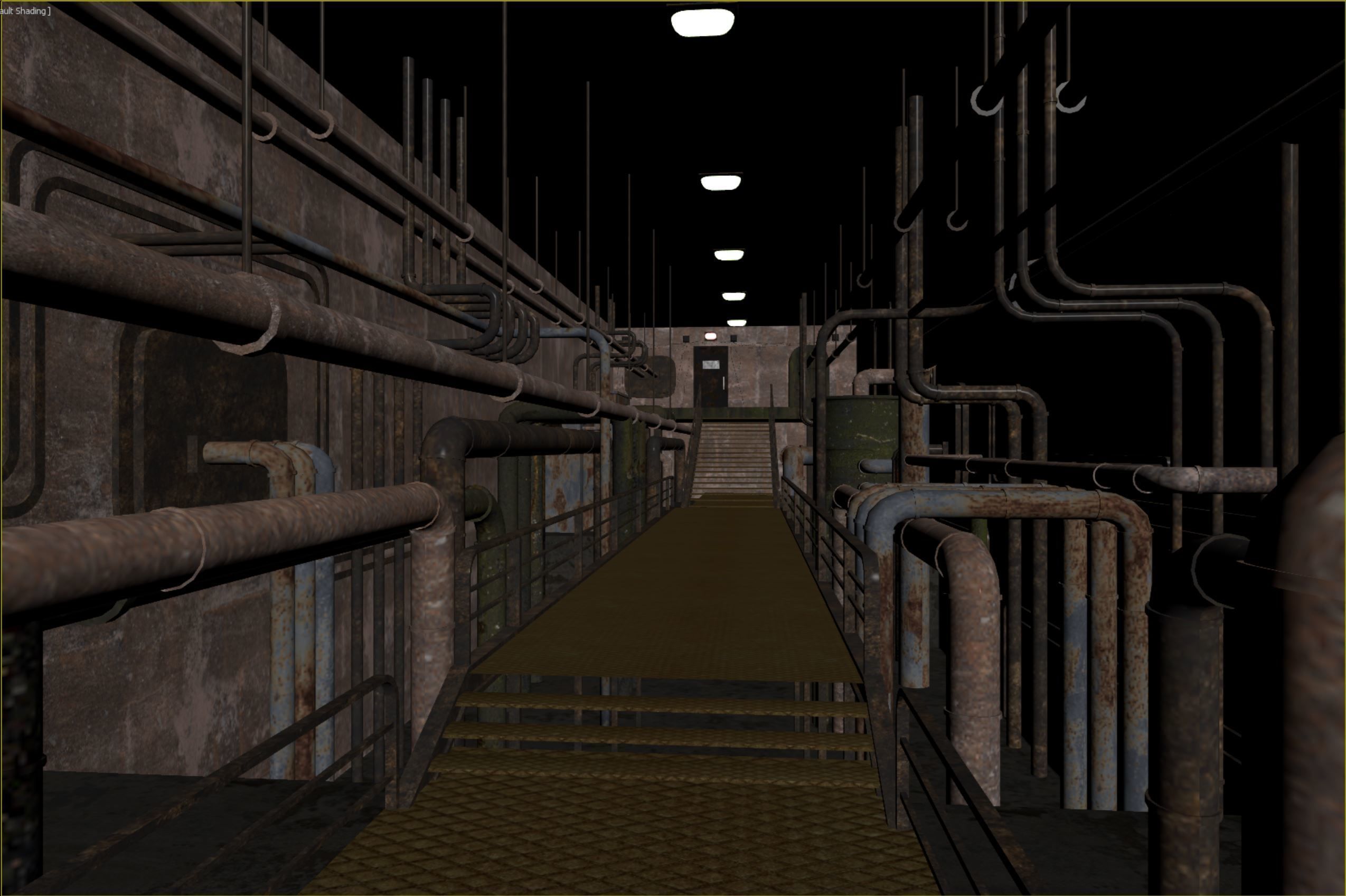 lowpoly rusty plumbing basement with pipes Low-poly 3D model_8