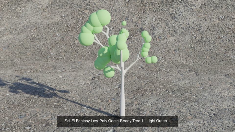 Sci-Fi Fantasy Low-Poly Trees-Plants - Easy to Re-color 3D Model Collection_2