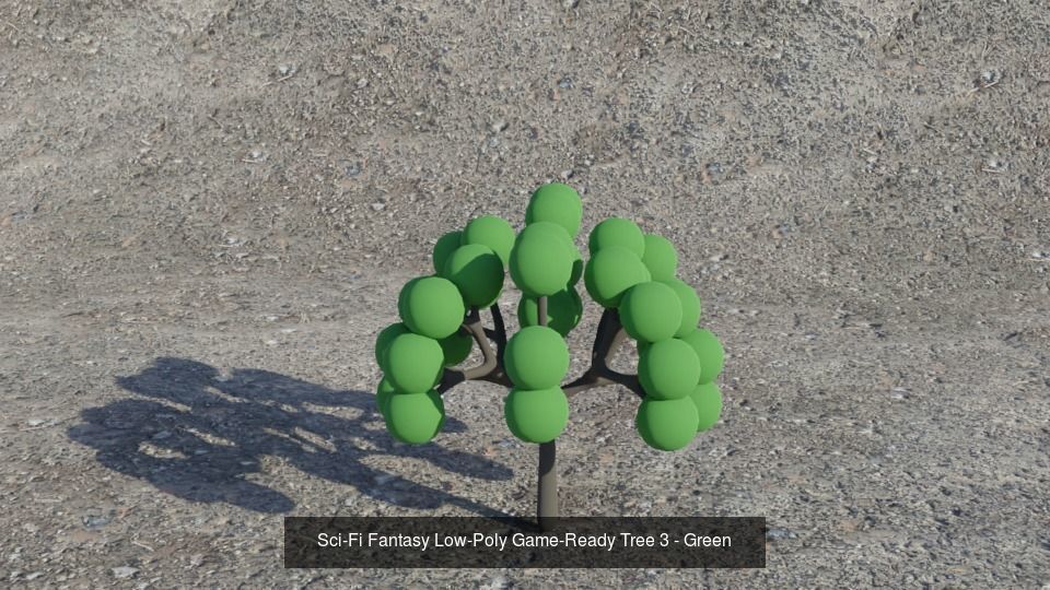 Sci-Fi Fantasy Low-Poly Trees-Plants - Easy to Re-color 3D Model Collection_4