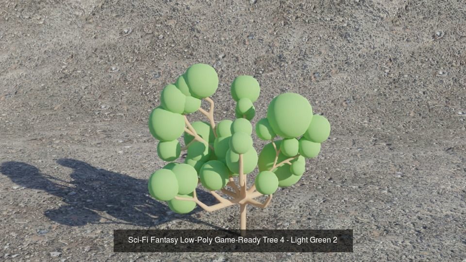 Sci-Fi Fantasy Low-Poly Trees-Plants - Easy to Re-color 3D Model Collection_5