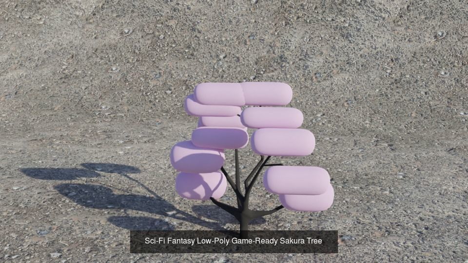 Sci-Fi Fantasy Low-Poly Trees-Plants - Easy to Re-color 3D Model Collection_6