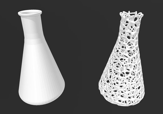 Hollow Voronoi Erlenmeyer Flask Beaker  Free 3D print model