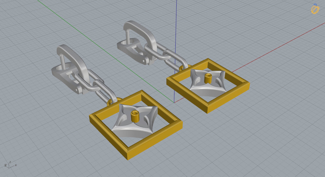 Louis Vuitton Earrings 3D print model_12