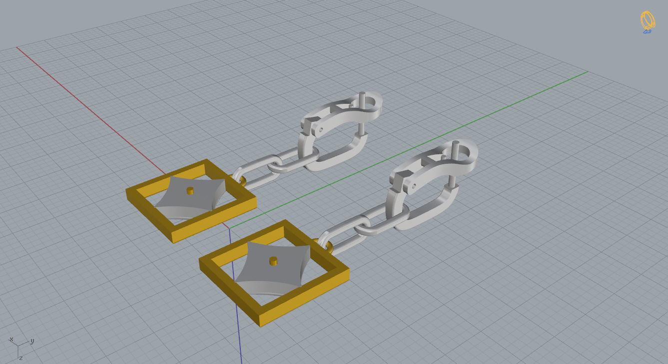 Louis Vuitton Earrings 3D print model_10