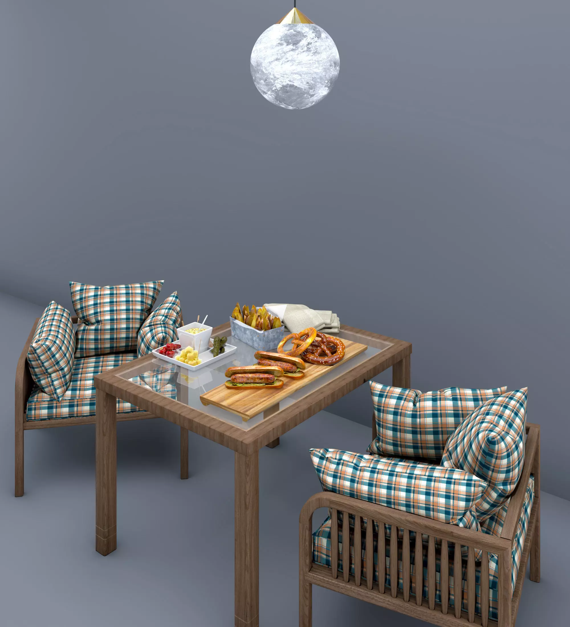 private two couples table 3D model