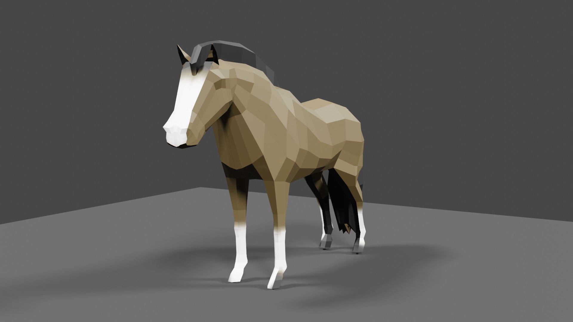 LowPoly Horse pony Low-poly 3D model_3