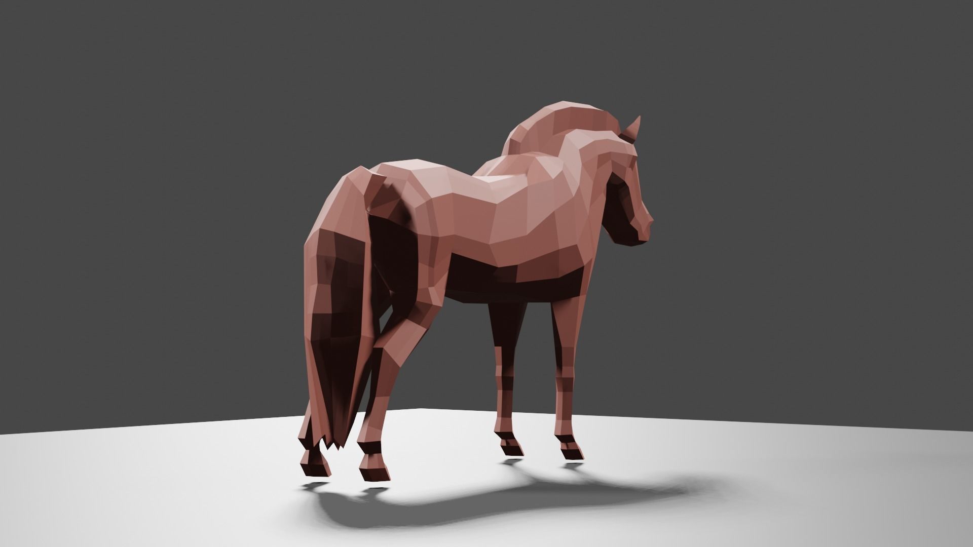 LowPoly Horse pony Low-poly 3D model_2