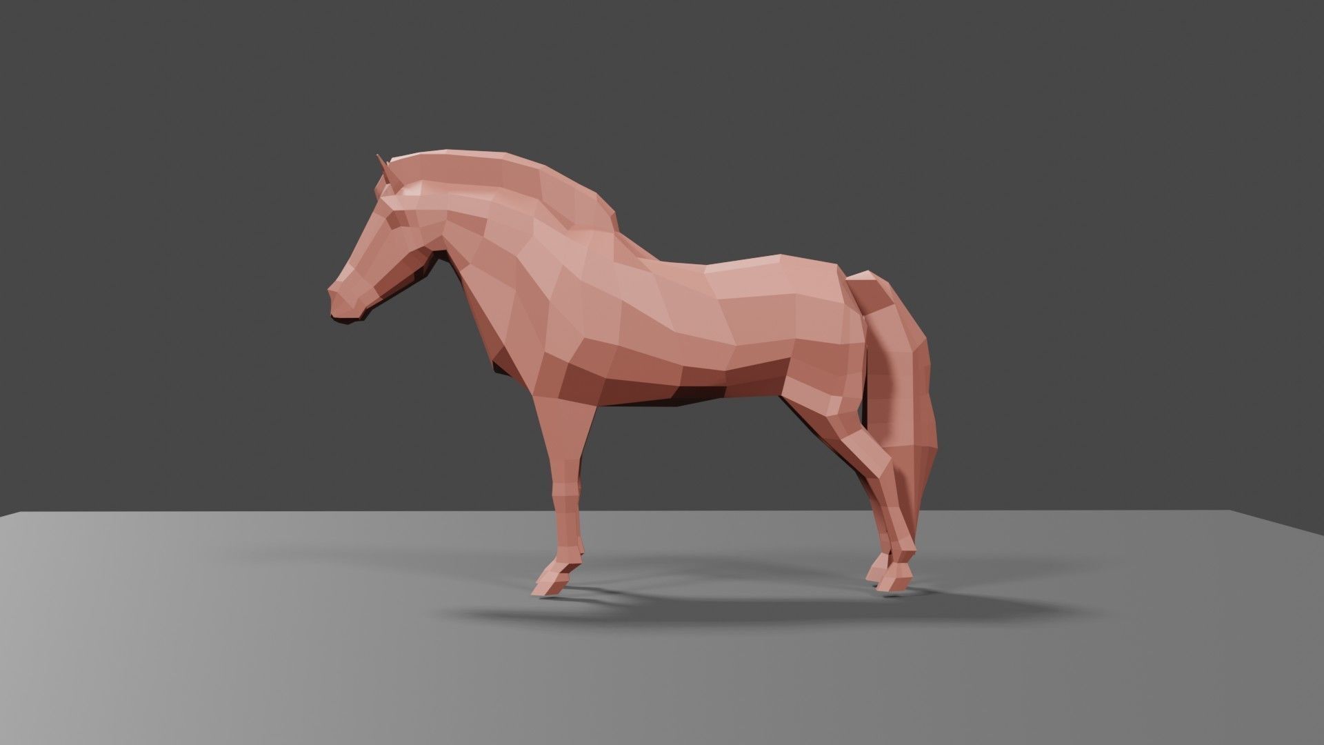 LowPoly Horse pony Low-poly 3D model_1