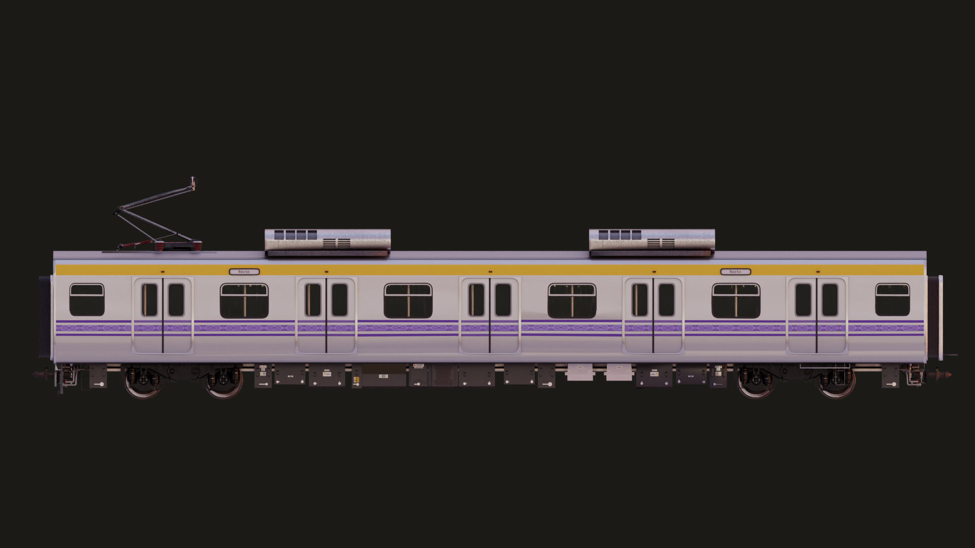 Hyundai Rotem Train Car Interior Exterior Full Train LRT 2 3D model_6
