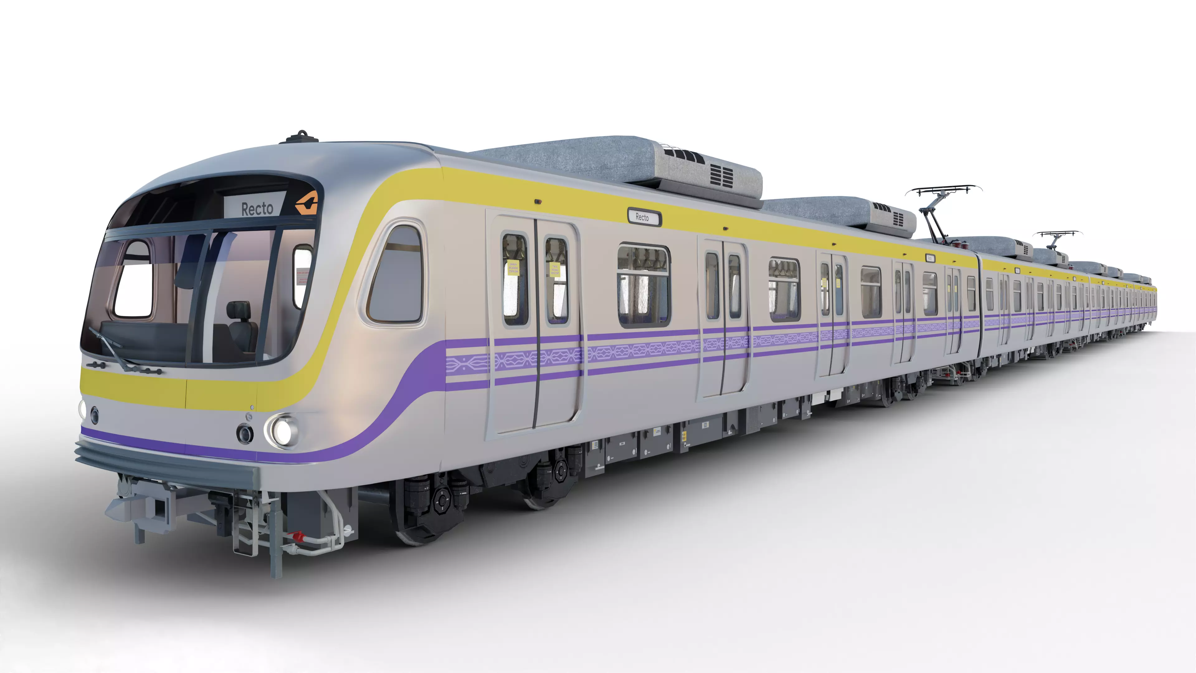 Hyundai Rotem Train Car Interior Exterior Full Train LRT 2 3D model_0