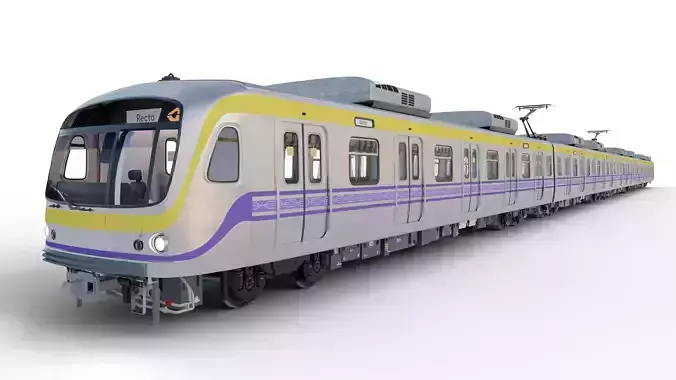 Hyundai Rotem Train Car Interior Exterior Full Train LRT 2 3D model