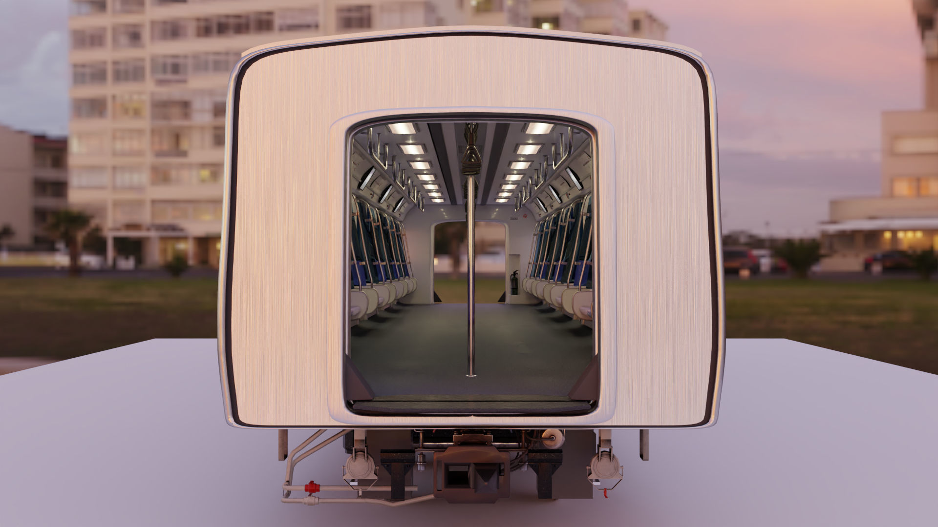 Hyundai Rotem Train Car Interior Exterior Full Train LRT 2 3D model_8