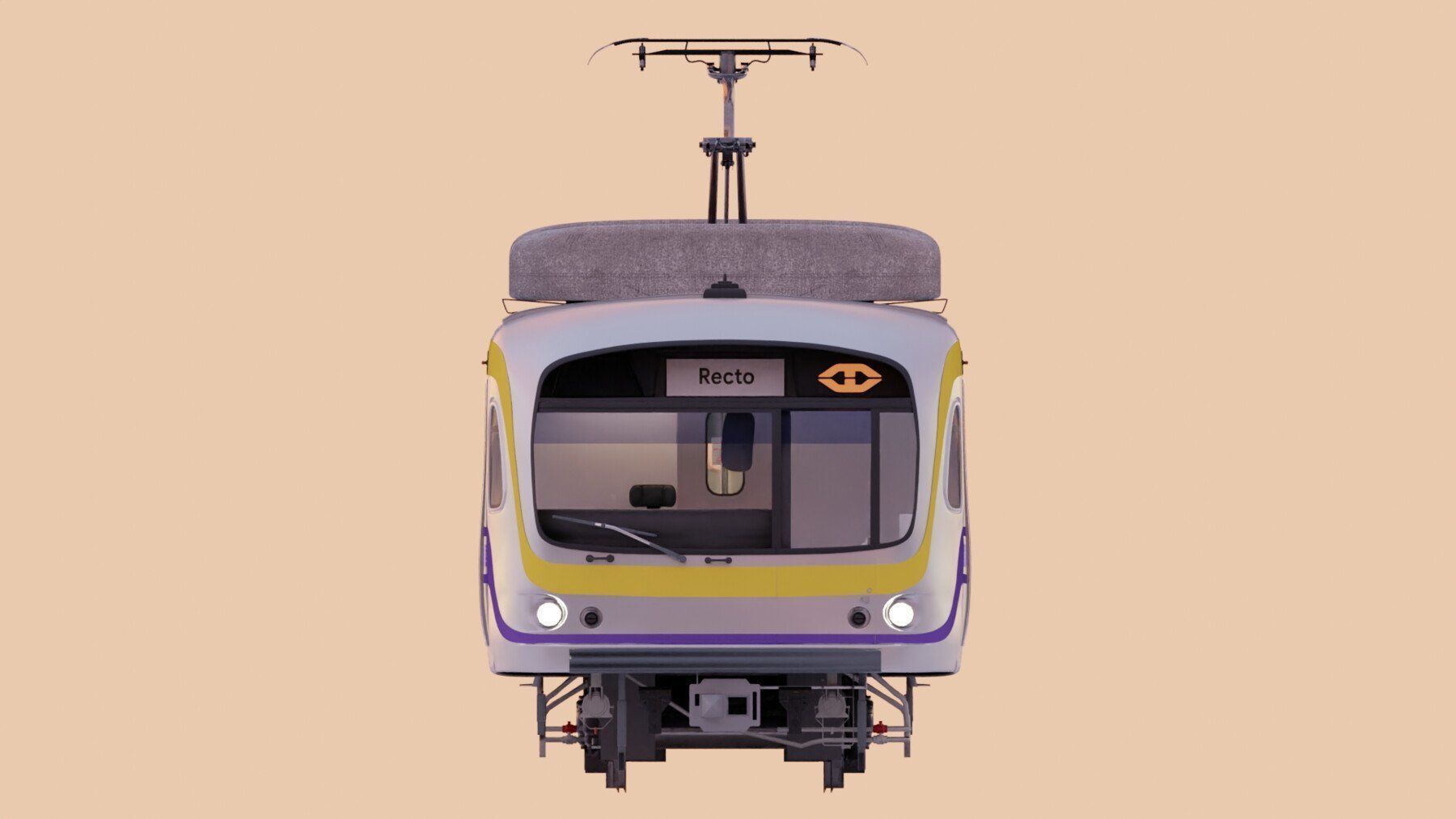 Hyundai Rotem Train Car Interior Exterior Full Train LRT 2 3D model_4