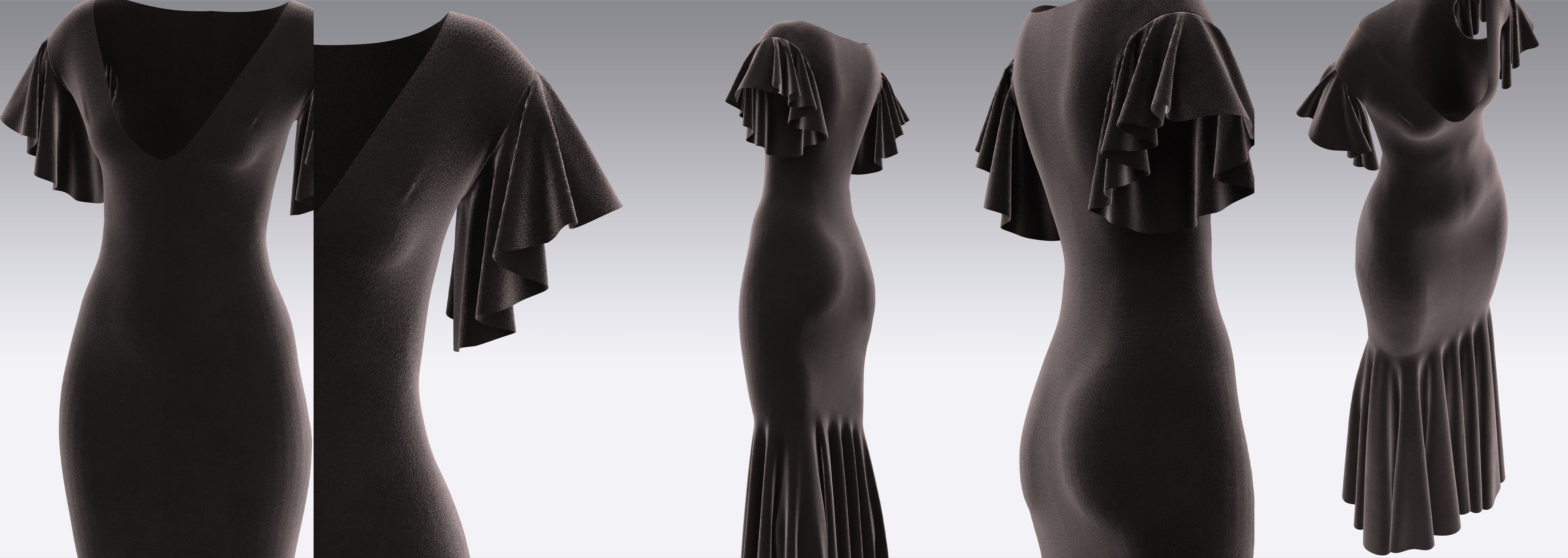 Dress Outfits MD CLO 3D ZPRJ ZPAC project files 3D model_9