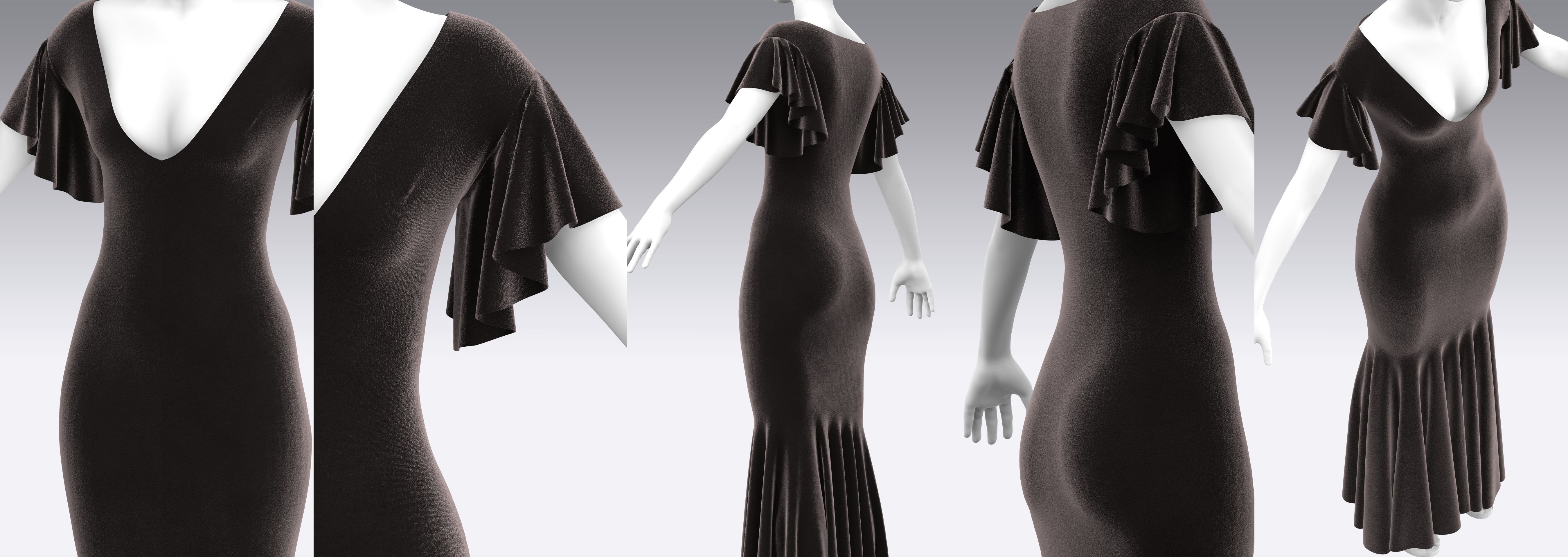 Dress Outfits MD CLO 3D ZPRJ ZPAC project files 3D model_8
