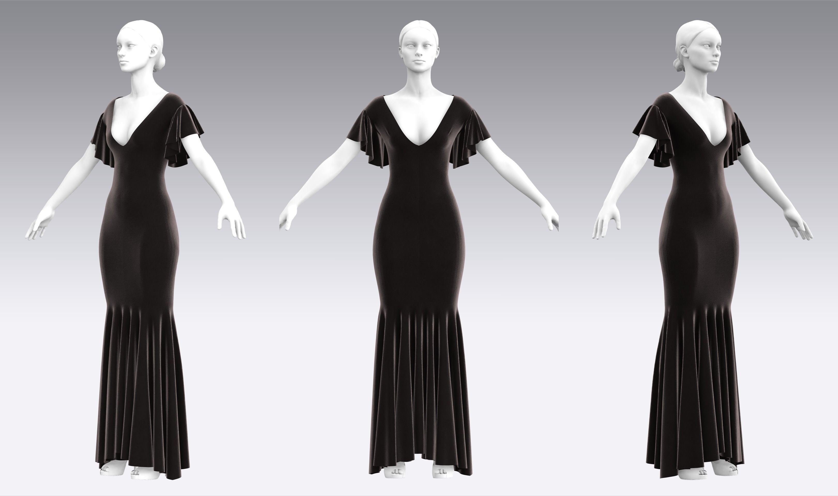 Dress Outfits MD CLO 3D ZPRJ ZPAC project files 3D model_2
